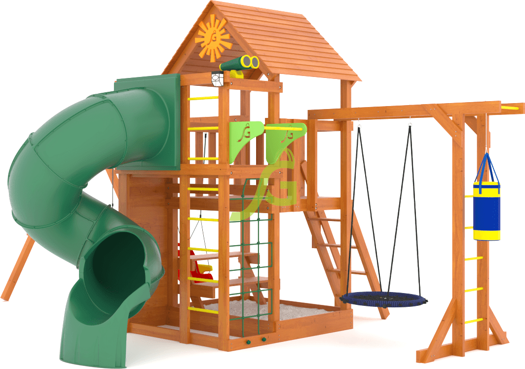 картинка Детская площадка IgraGrad Крафт Pro 4 с трубой от магазина ИграГрад