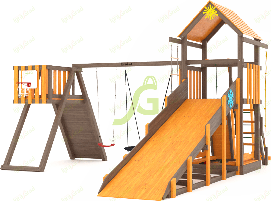 детская площадка с зимней горкой для дачи