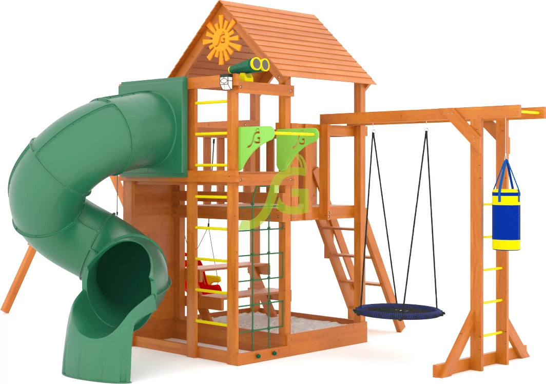 картинка Детская площадка IgraGrad Крафт Pro 4 с трубой от магазина ИграГрад